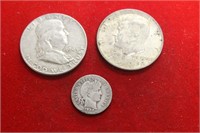 Lot of 3 90% Silver Coins