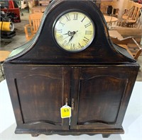 Antique Wooden Clock and Jewelry Box