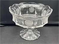 FOSTORIA CRYSTAL LIBERTY COIN PATTERN PEDESTAL