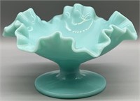 1950s Fenton Blue Opaline Pedestal Dish