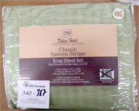 Deluxe Hotel Sateen Stripe King Sheet Set
