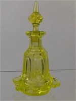 Canary Yellow Blown Molded Perfume Bottle wStopper