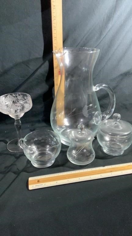 Princess House Glassware, Etched Stemware Goblet