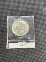 Rare MS High Grade 1964 Kennedy Silver Half Dollar