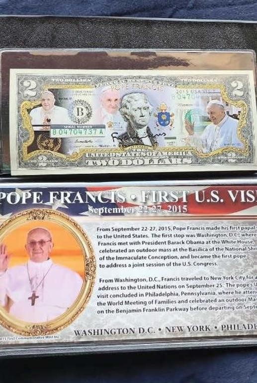 5 Pope Francis $2 1st US Visit Sept 22 27 2015
