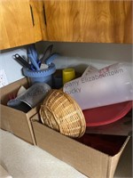 2 boxes, kitchen ware, see photos