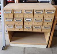 WOODEN MAIL DRAWER CABINET