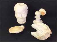 4 White Clay Sculptures