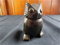 Carved Owl Brown Stone Agate Figurine Sculpture