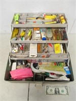 Vintage Tackle Box Loaded w/ Fishing Accessories