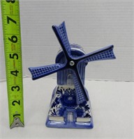 Hand Painted Delft Holland Porcelain Windmill