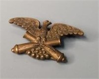 Civil War Era Metal Pin Eagle Over Crossed Over
