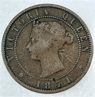1871 GROS SOU 1¢ PRINCE EDWARD ISLAND, 1ère frappe