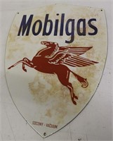 ANTIQUE PORCELAIN 22" MOBIL GAS PEGASUS SIGN