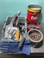 Nails, Clamps, Saw, Etc.