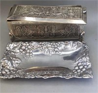 Silver Plated Decorative Box & Arthur Court Tray.