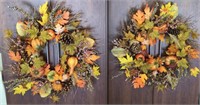 Two Fall Harvest Wreaths