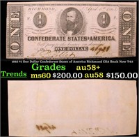 1863 $1 One Dollar Confederate States of America R