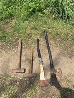 4 Sledge Hammers and Axes
