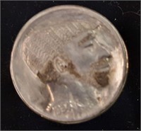 Sterling ring, 1934 Folk Art carved Buffalo nickel