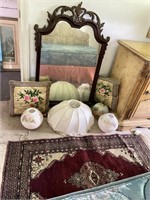 Mirror, hand tied rug, lampshade, gone with the