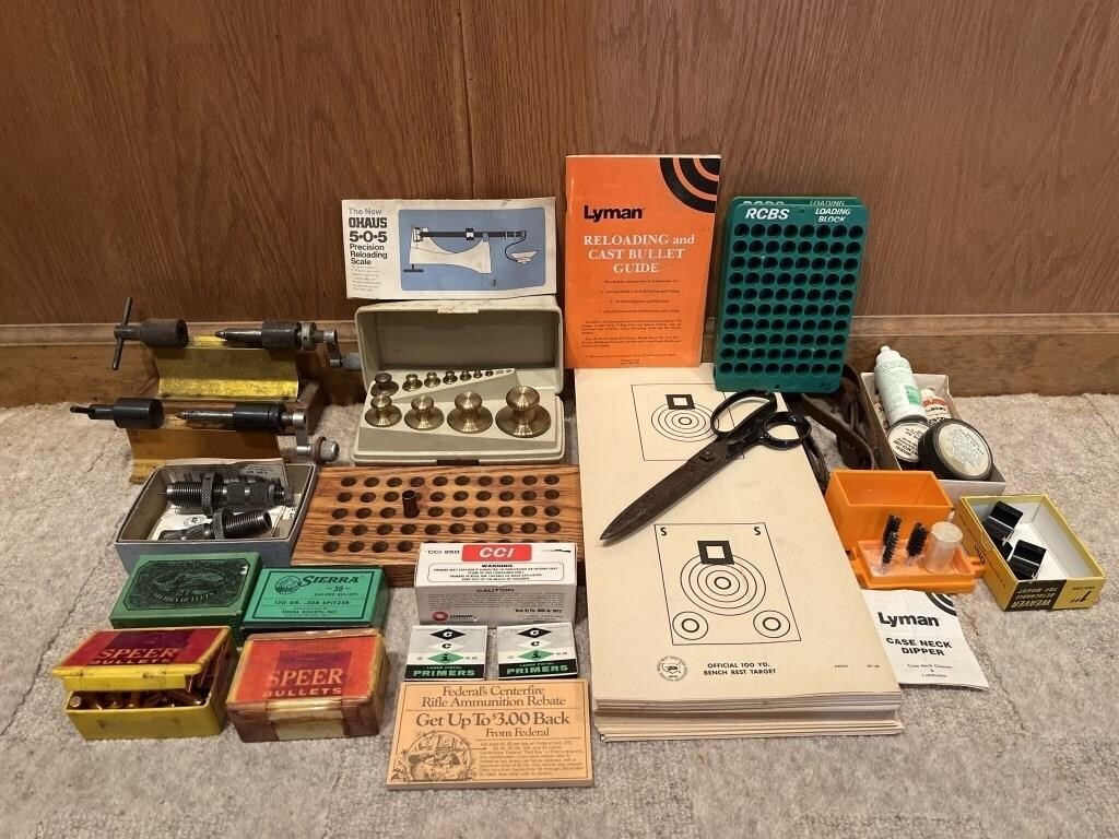 Bullet Reloading Tools, Targets, Brass Weights