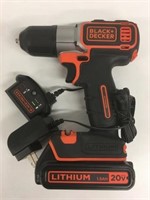 Black & Decker 20V Drill, Battery & Charger