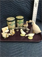 Collectible Ducks Tray Lot of 10 Figurines Tin