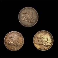 [3] Flying Eagle Cents ((2) 1857, 1858) LIGHTLY