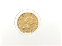 1851 Liberty Head $1 Gold Coin