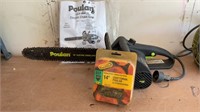 Poulan 14in Electric Chain Saw and New Chain