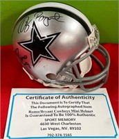 N - ROMO/BRYANT SIGNED MINI HELMET W/ COA (W190)