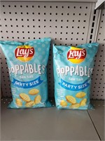 (2) Lays Poppables Sea Salt Party Size Bags