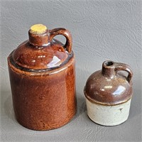 2 Little Stoneware Jugs -Vintage