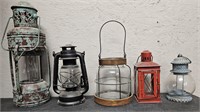 Replica Vintage Lanterns 7" to 16.5" - Lot of 5