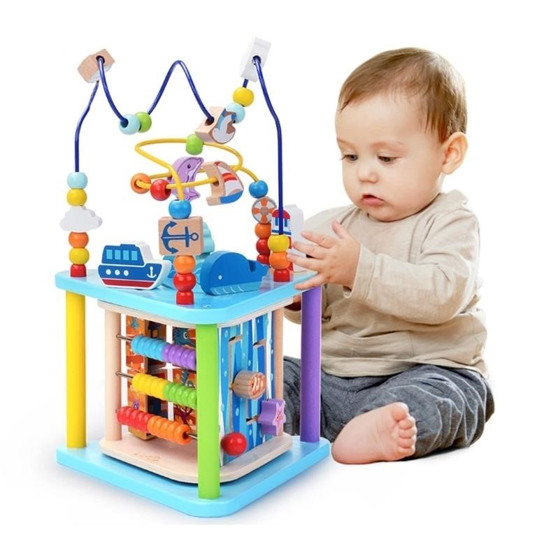 4 in 1 Multifunctional Wooden Activity Cube