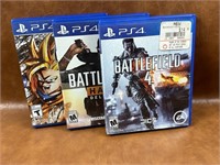PS4 Battlefield and Dragonball Games