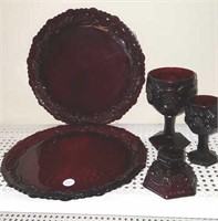Avon Cape Cod, two plates, candle holder,