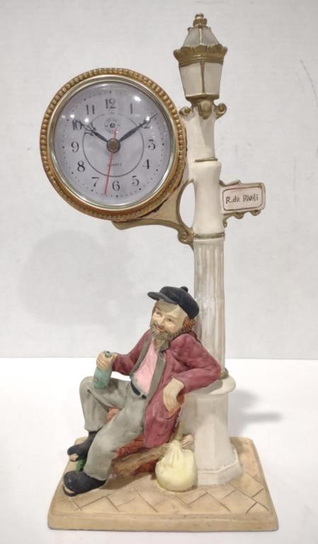 R. De Rivoli Drunk Man Mantle Clock, 6" x 4" x