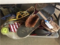 Skateboards, Baseball Gloves, Wiffle Balls