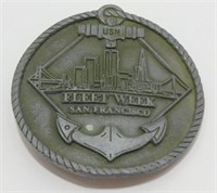 Vintage Pewter U.S. Navy Fleet Week Belt Buckle -