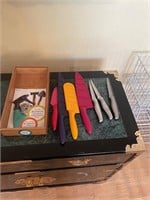 Knife lot with bamboo organizer #120