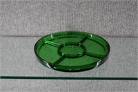 Paden City Emerald Glo Divided Relish Tray