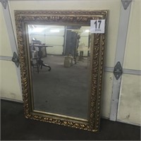 Highly Carved Beveled Glass Mirror 35x46"