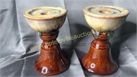 7in pottery candle stands