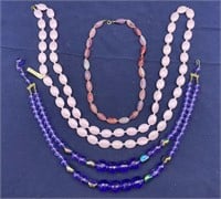 3 Vintage Purple Necklaces
