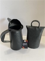 Vintage Cow Bell & Dover Oil Can