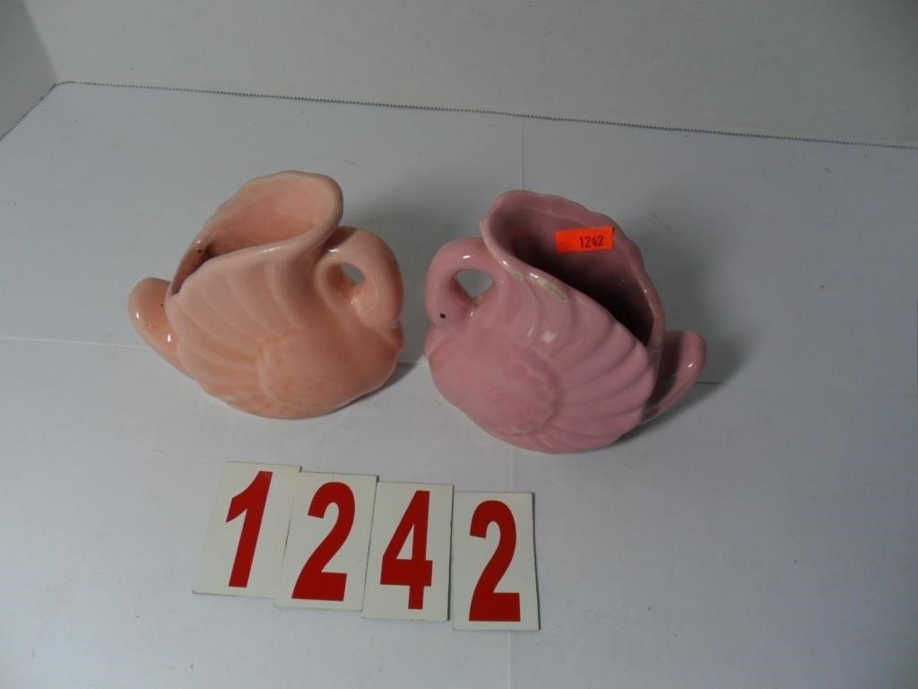 April 2024 Swan and Flamingo Figurines and Flower Pots