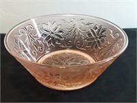 Pink Tiara Peach Rose Glass Bowl Indiana Sandwich