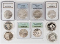 10 Graded & Other Commemorative Silver Dollars